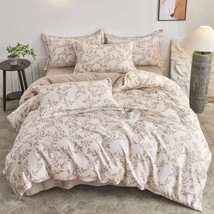 91家纺网 家纺一手货源 找家纺 磨毛世家家纺2025新款金太阳铂金四件套加厚四件套 叶倾城