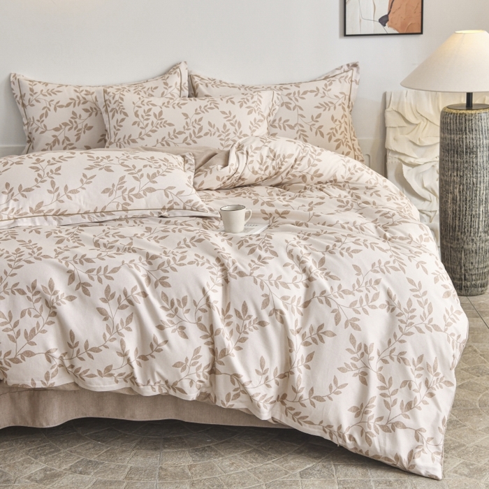 91家纺网 家纺一手货源 找家纺 磨毛世家家纺2025新款金太阳铂金四件套加厚四件套 叶倾城