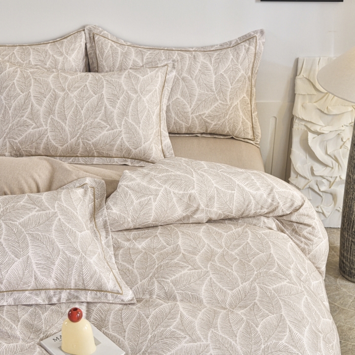 91家纺网 家纺一手货源 找家纺 磨毛世家家纺2025新款金太阳铂金四件套加厚四件套 叶语