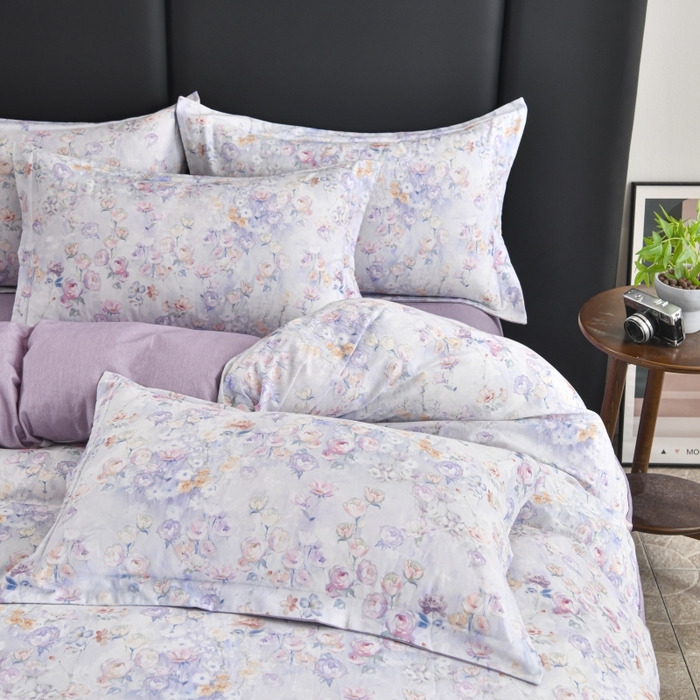 91家纺网 家纺一手货源 找家纺 磨毛世家家纺2025新款金太阳铂金四件套加厚四件套 伊甸花园-紫