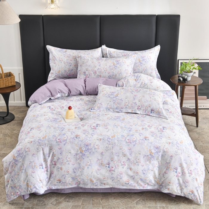 磨毛世家家纺2025新款金太阳铂金四件套加厚四件套 伊甸花园-紫