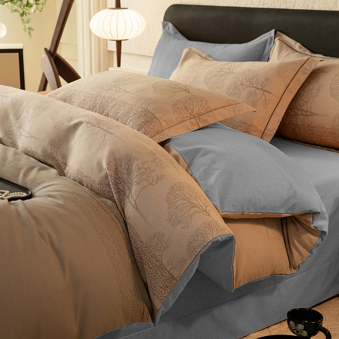 91家纺网 家纺一手货源 找家纺 磨毛世家家纺2025新款金太阳铂金四件套加厚四件套 依恋