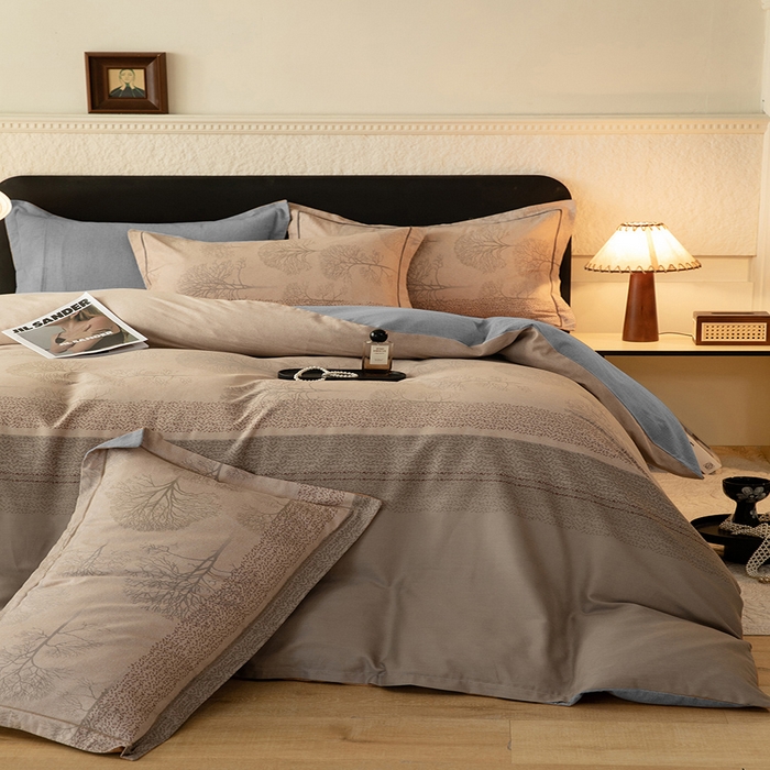 91家纺网 家纺一手货源 找家纺 磨毛世家家纺2025新款金太阳铂金四件套加厚四件套 依恋