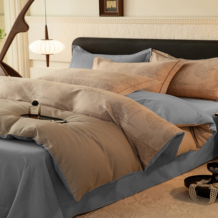 91家纺网 家纺一手货源 找家纺 磨毛世家家纺2025新款金太阳铂金四件套加厚四件套 依恋