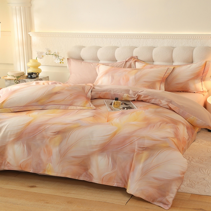 91家纺网 家纺一手货源 找家纺 磨毛世家家纺2025新款金太阳铂金四件套加厚四件套 羽诺