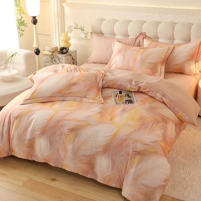 91家纺网 家纺一手货源 找家纺 磨毛世家家纺2025新款金太阳铂金四件套加厚四件套 羽诺