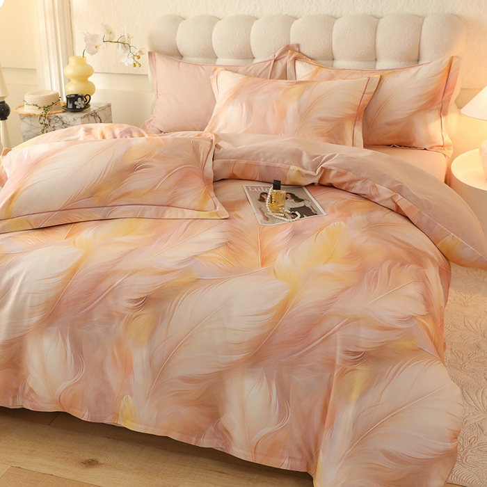 91家纺网 家纺一手货源 找家纺 磨毛世家家纺2025新款金太阳铂金四件套加厚四件套 羽诺