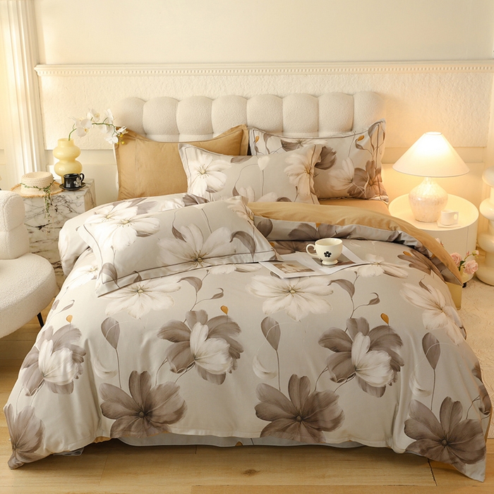 91家纺网 家纺一手货源 找家纺 磨毛世家家纺2025新款金太阳铂金四件套加厚四件套 芷岸澜庭