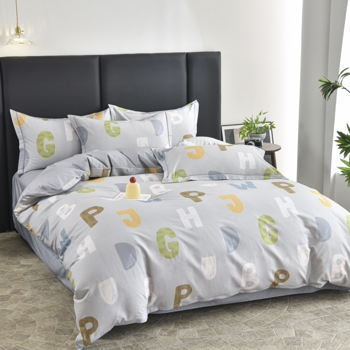 91家纺网 家纺一手货源 找家纺 磨毛世家家纺2025新款金太阳铂金四件套加厚四件套 字秒-灰