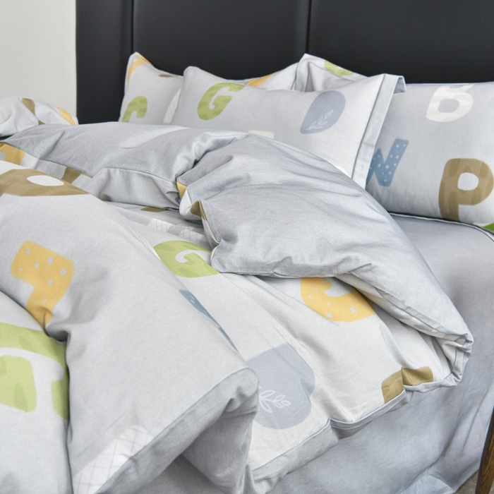 91家纺网 家纺一手货源 找家纺 磨毛世家家纺2025新款金太阳铂金四件套加厚四件套 字秒-灰