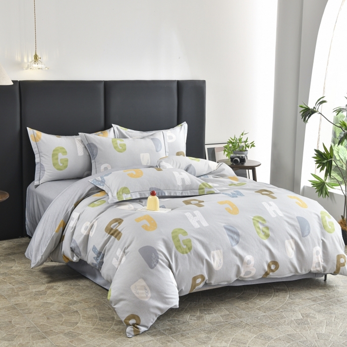 91家纺网 家纺一手货源 找家纺 磨毛世家家纺2025新款金太阳铂金四件套加厚四件套 字秒-灰