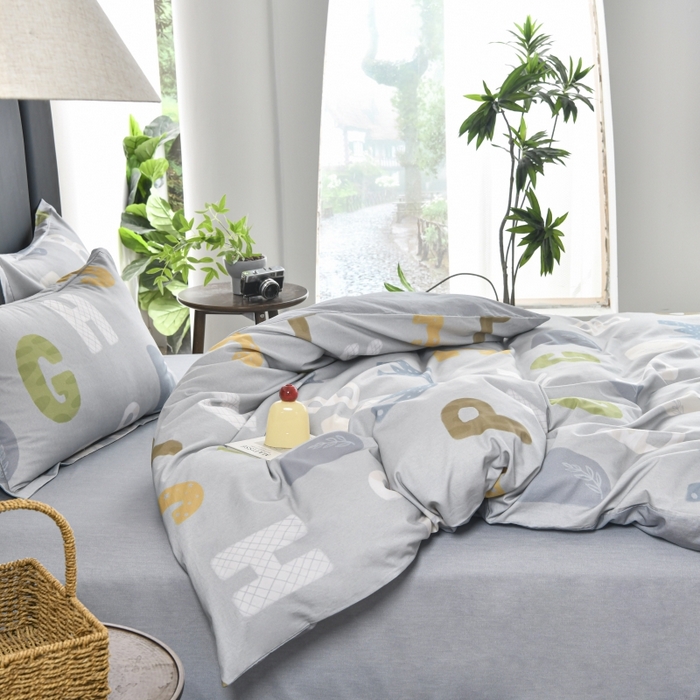 91家纺网 家纺一手货源 找家纺 磨毛世家家纺2025新款金太阳铂金四件套加厚四件套 字秒-灰