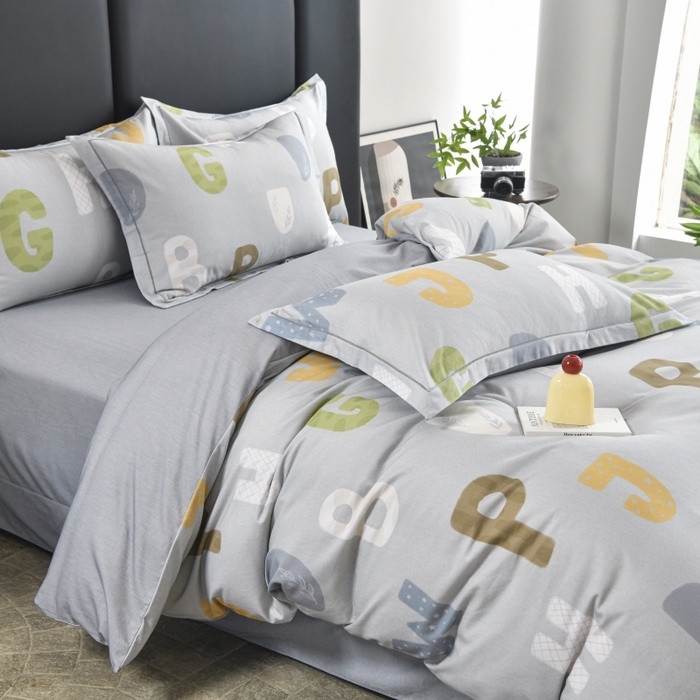 91家纺网 家纺一手货源 找家纺 磨毛世家家纺2025新款金太阳铂金四件套加厚四件套 字秒-灰