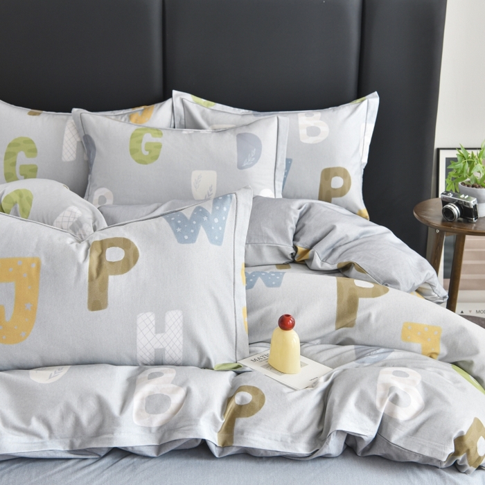 91家纺网 家纺一手货源 找家纺 磨毛世家家纺2025新款金太阳铂金四件套加厚四件套 字秒-灰