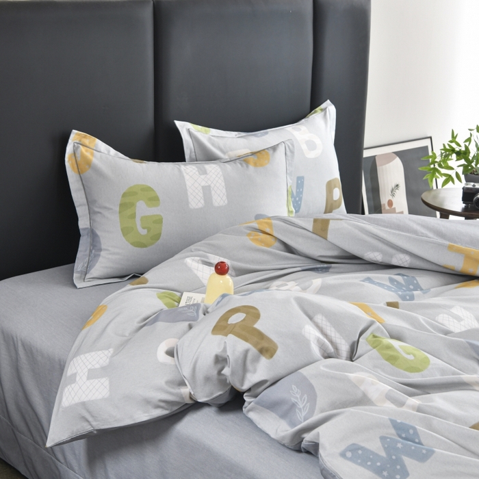 91家纺网 家纺一手货源 找家纺 磨毛世家家纺2025新款金太阳铂金四件套加厚四件套 字秒-灰