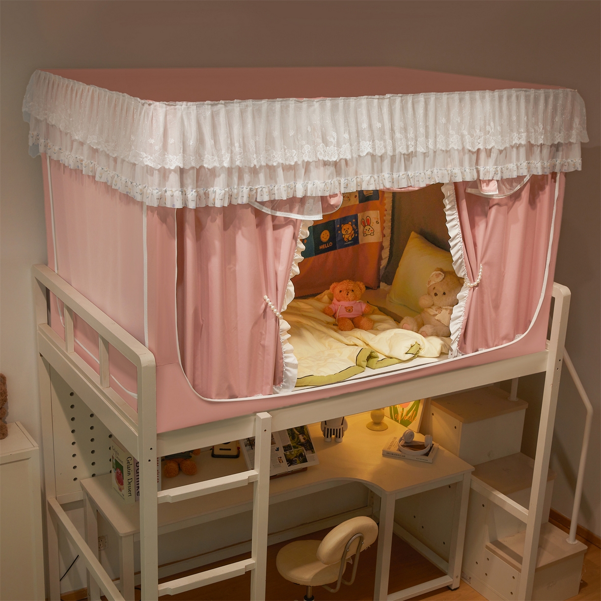 91家纺网 家纺一手货源 找家纺 （总）笙意家纺 2025新款学生季学生宿舍遮光床帘蚊帐