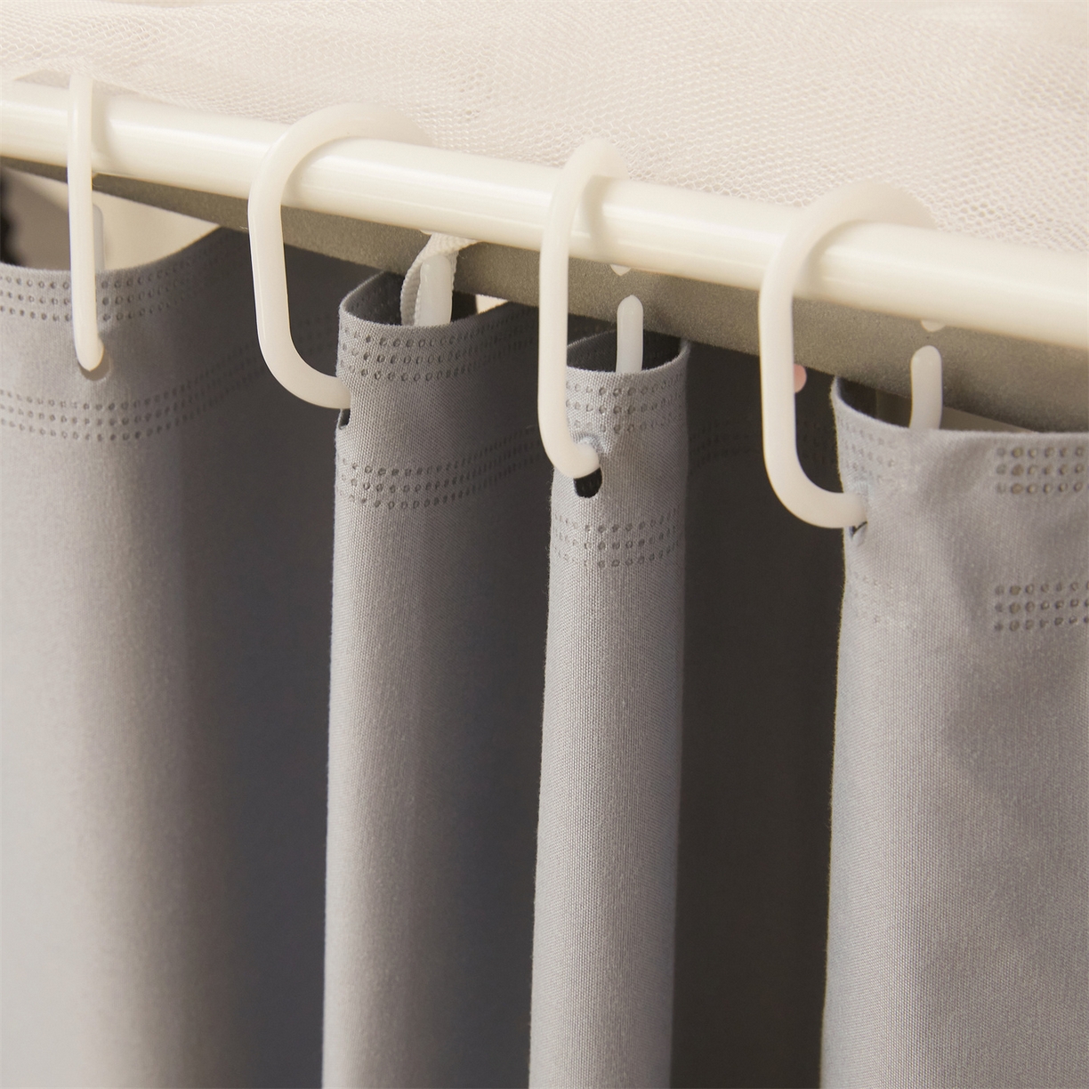 91家纺网 家纺一手货源 找家纺 笙意家纺 2025新款学生季学生宿舍遮光床帘蚊帐 花期-浅灰