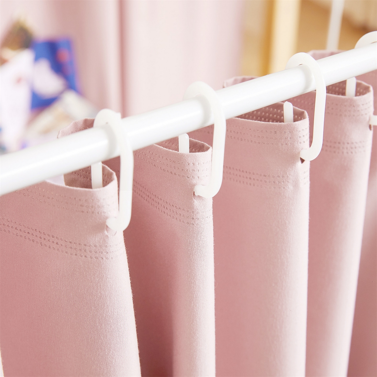 91家纺网 家纺一手货源 找家纺 笙意家纺 2025新款学生季学生宿舍遮光床帘蚊帐 如梦-粉玉