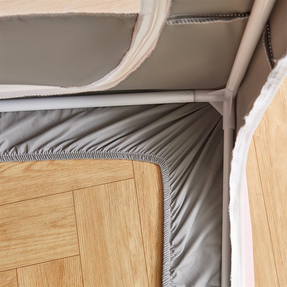 91家纺网 家纺一手货源 找家纺 笙意家纺 2025新款学生季学生宿舍遮光床帘蚊帐 如梦-粉玉