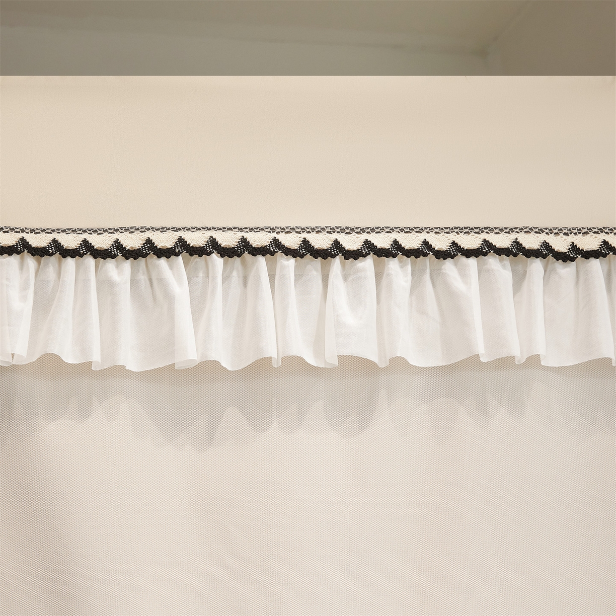 91家纺网 家纺一手货源 找家纺 笙意家纺 2025新款学生季学生宿舍遮光床帘蚊帐 如梦-米白