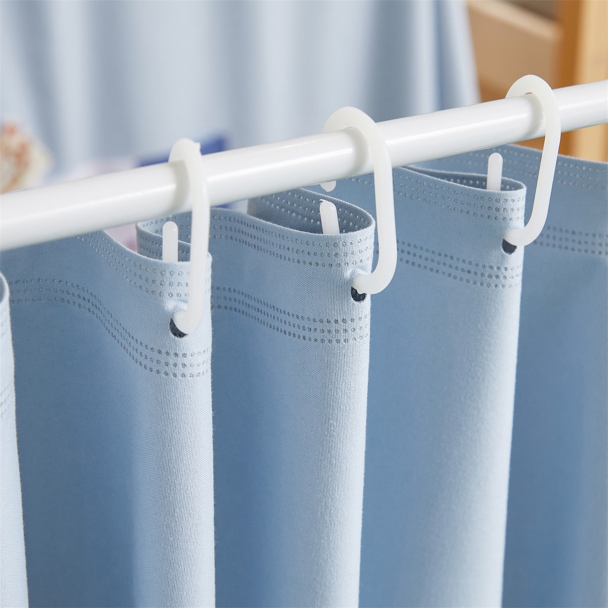 91家纺网 家纺一手货源 找家纺 笙意家纺 2025新款学生季学生宿舍遮光床帘蚊帐 如梦-浅蓝