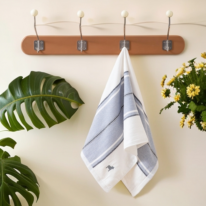 91家纺网 家纺一手货源 找家纺 彩虹毛巾 2025新款潮牌小马毛巾浴巾套装全棉纯棉吸水毛巾长绒棉浴巾纯棉毛巾浴巾两件套 潮牌马-白灰色 70x140cm浴巾/条