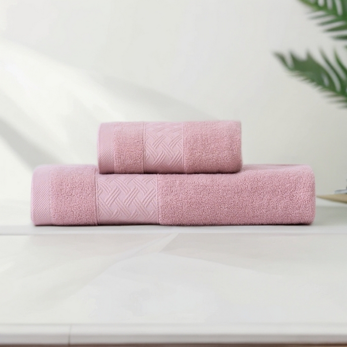 91家纺网 家纺一手货源 找家纺 彩虹毛巾 2025新款全棉纯棉毛巾X丝带中国风纯棉毛巾浴巾套装全棉长绒棉毛巾加厚浴巾套装 莓红 33x74cm毛巾/条