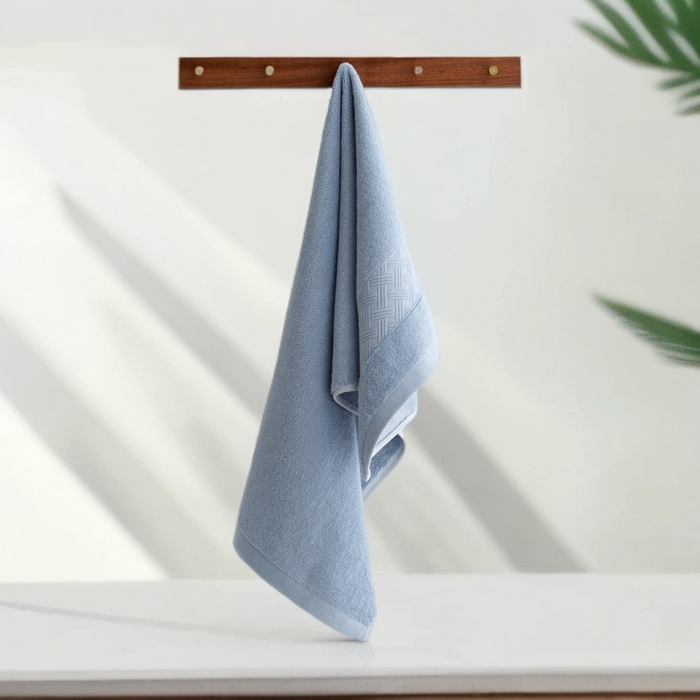 91家纺网 家纺一手货源 找家纺 彩虹毛巾 2025新款全棉纯棉毛巾X丝带中国风纯棉毛巾浴巾套装全棉长绒棉毛巾加厚浴巾套装 天蓝 70x140cm浴巾/条