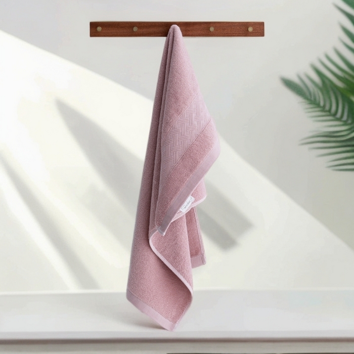 91家纺网 家纺一手货源 找家纺 彩虹毛巾 2025新款全棉纯棉毛巾X丝带中国风纯棉毛巾浴巾套装全棉长绒棉毛巾加厚浴巾套装 莓红 毛巾两条装