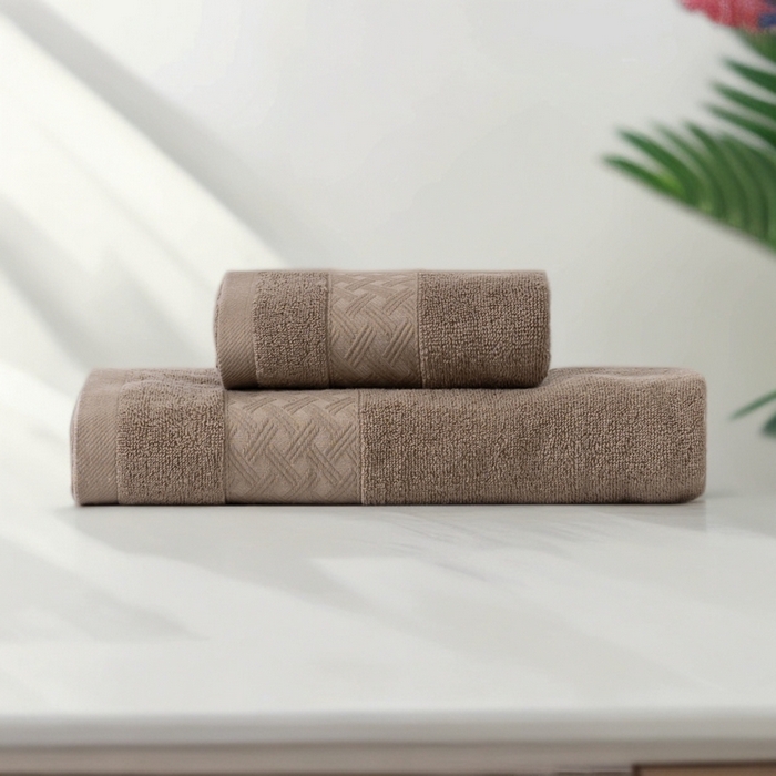 91家纺网 家纺一手货源 找家纺 彩虹毛巾 2025新款全棉纯棉毛巾X丝带中国风纯棉毛巾浴巾套装全棉长绒棉毛巾加厚浴巾套装 岩棕 毛巾三条装