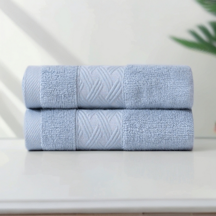 91家纺网 家纺一手货源 找家纺 彩虹毛巾 2025新款全棉纯棉毛巾X丝带中国风纯棉毛巾浴巾套装全棉长绒棉毛巾加厚浴巾套装 天蓝 毛巾三条装