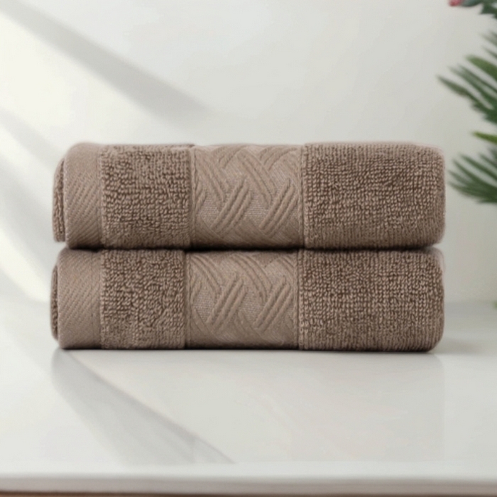 91家纺网 家纺一手货源 找家纺 彩虹毛巾 2025新款全棉纯棉毛巾X丝带中国风纯棉毛巾浴巾套装全棉长绒棉毛巾加厚浴巾套装 岩棕 33x74cm毛巾/条