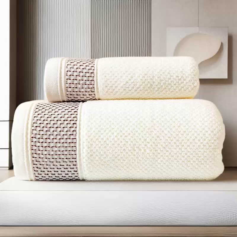 91家纺网 家纺一手货源 找家纺 彩虹毛巾 2025新款全棉纯棉都市蜂巢五星酒店风亲肤加厚吸水纯棉毛巾浴巾套装 都市蜂巢-深咖 毛巾三色装