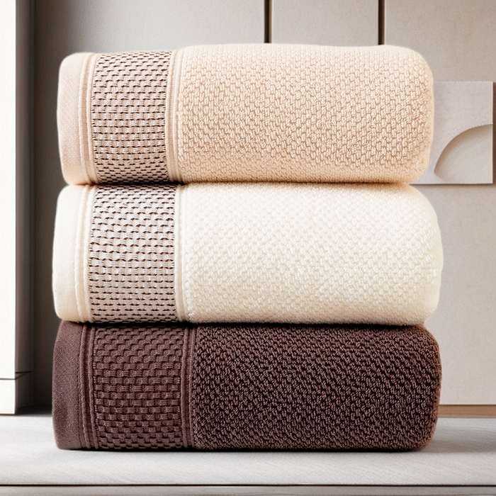 91家纺网 家纺一手货源 找家纺 彩虹毛巾 2025新款全棉纯棉都市蜂巢五星酒店风亲肤加厚吸水纯棉毛巾浴巾套装 都市蜂巢组合图仅供参考 70x140cm浴巾/条
