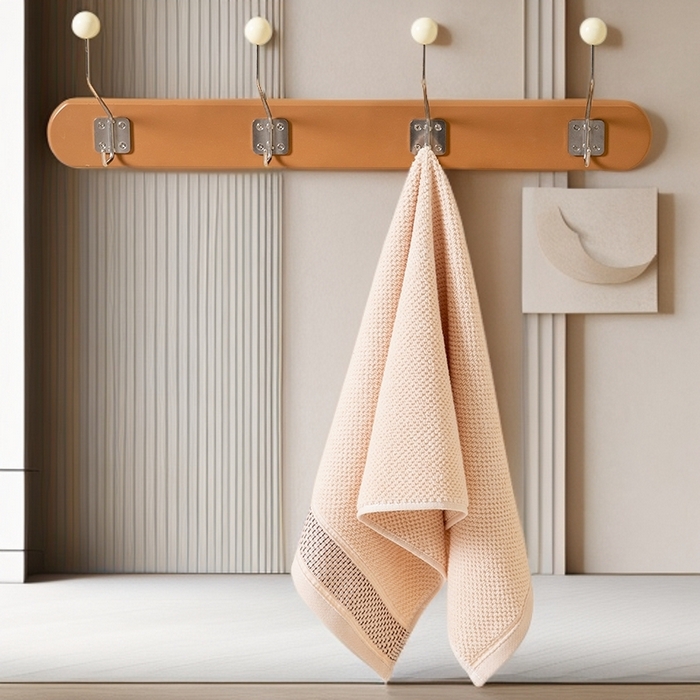 91家纺网 家纺一手货源 找家纺 彩虹毛巾 2025新款全棉纯棉都市蜂巢五星酒店风亲肤加厚吸水纯棉毛巾浴巾套装 都市蜂巢-浅棕 毛巾浴巾套装