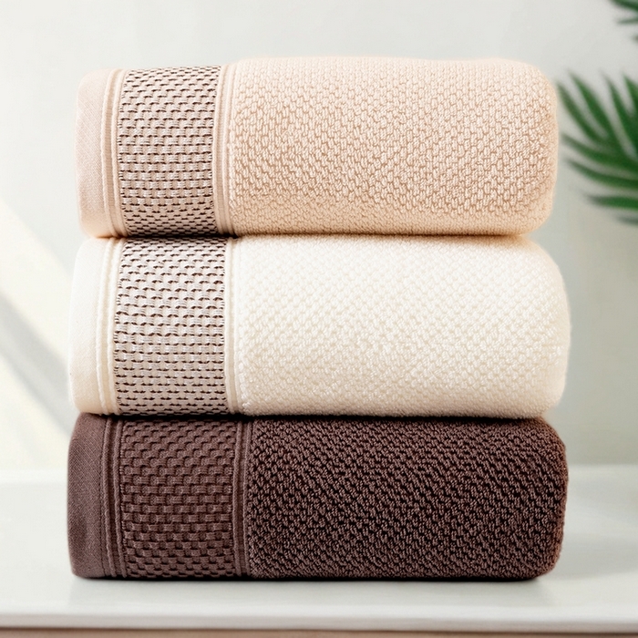 91家纺网 家纺一手货源 找家纺 彩虹毛巾 2025新款全棉纯棉都市蜂巢五星酒店风亲肤加厚吸水纯棉毛巾浴巾套装 都市蜂巢组合图仅供参考 70x140cm浴巾/条