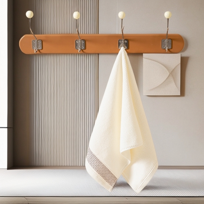 91家纺网 家纺一手货源 找家纺 彩虹毛巾 2025新款全棉纯棉都市蜂巢五星酒店风亲肤加厚吸水纯棉毛巾浴巾套装 都市蜂巢-乳白 毛巾三色装