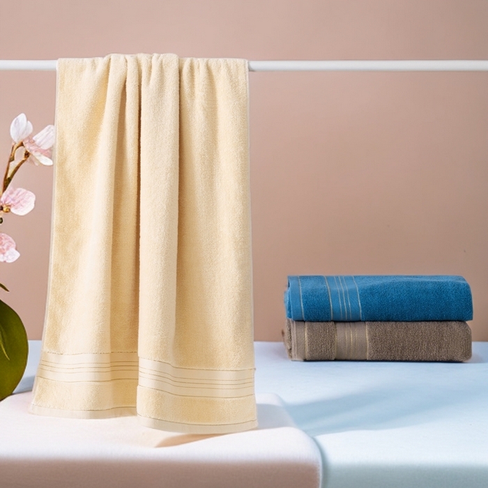 91家纺网 家纺一手货源 找家纺 （总）彩虹毛巾 2025新款金丝款全棉纯棉毛巾浴巾套装素色简约毛巾纯色浴巾