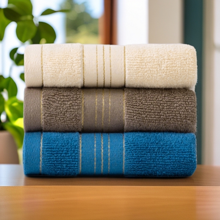 91家纺网 家纺一手货源 找家纺 彩虹毛巾 2025新款金丝款全棉纯棉毛巾浴巾套装素色简约毛巾纯色浴巾 组合图仅供参考 毛巾浴巾套装
