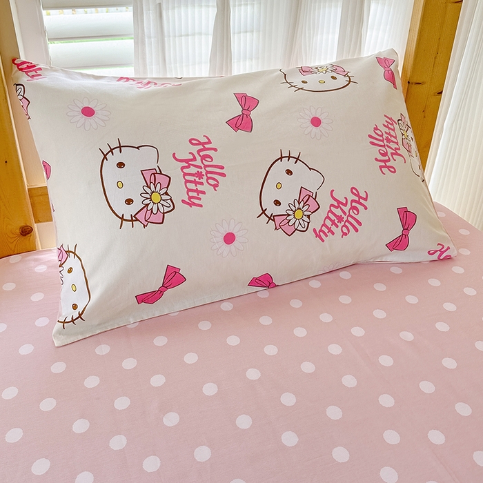 91家纺网 家纺一手货源 找家纺 玉元坊 2025新款三丽鸥全棉纯棉学生款学生宿舍上下铺三件套 雏菊kt