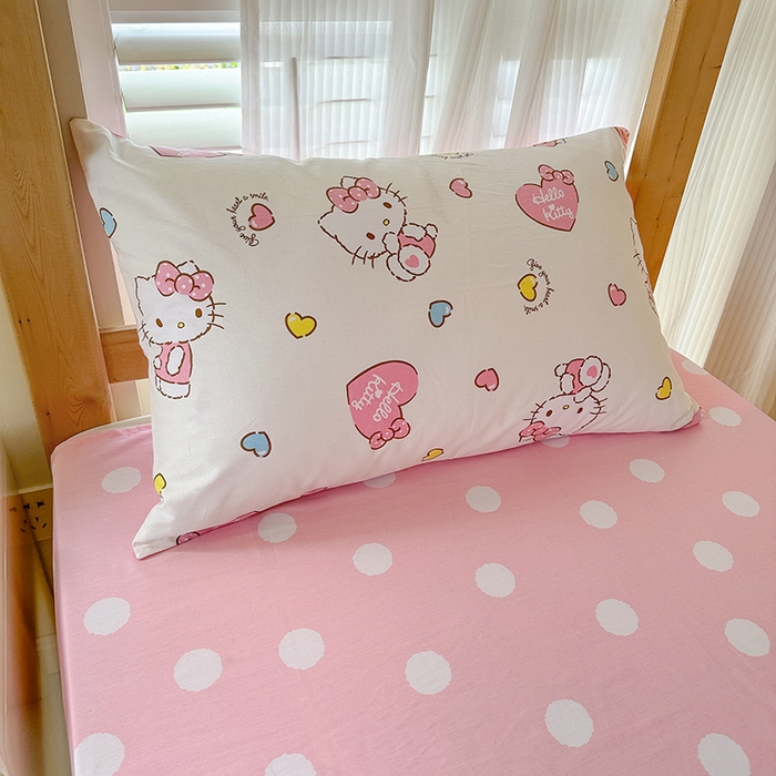 91家纺网 家纺一手货源 找家纺 玉元坊 2025新款三丽鸥全棉纯棉学生款学生宿舍上下铺三件套 公主kt