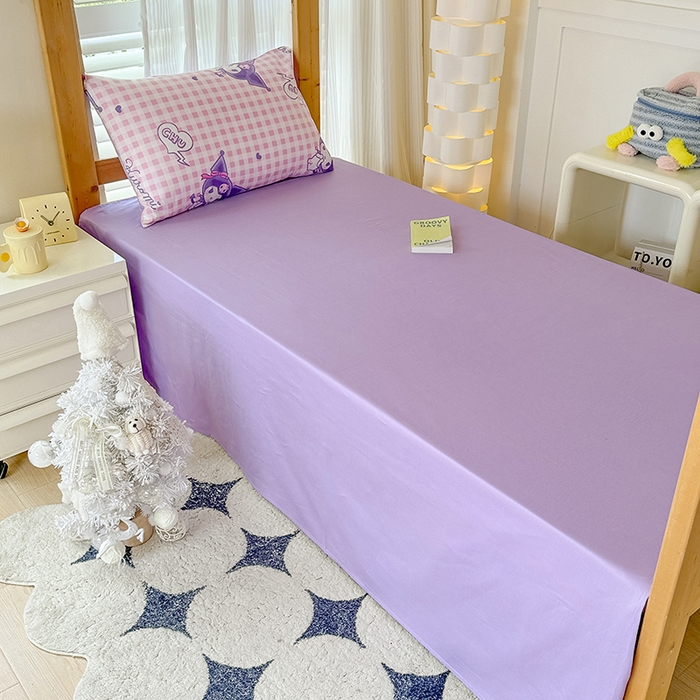 91家纺网 家纺一手货源 找家纺 玉元坊 2025新款三丽鸥全棉纯棉学生款学生宿舍上下铺三件套 库洛米之心