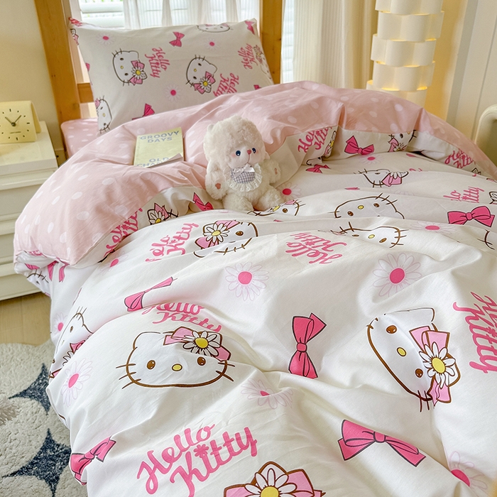 91家纺网 家纺一手货源 找家纺 （总）玉元坊 2025新款三丽鸥全棉纯棉学生款学生宿舍上下铺三件套