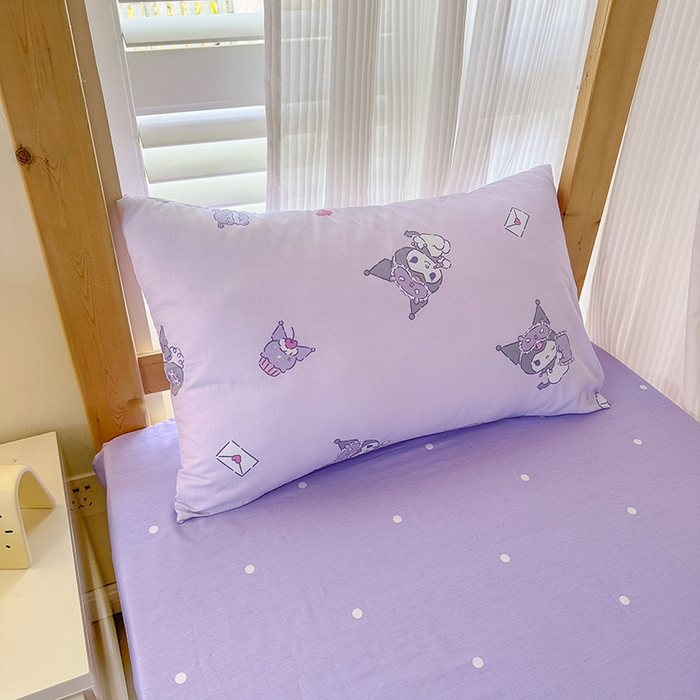 91家纺网 家纺一手货源 找家纺 玉元坊 2025新款三丽鸥全棉纯棉学生款学生宿舍上下铺三件套 库洛米宝贝