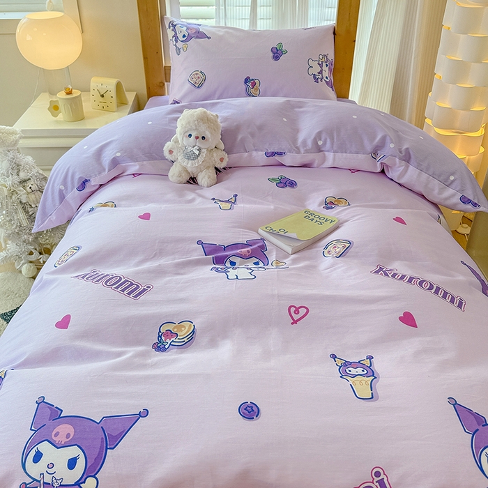 91家纺网 家纺一手货源 找家纺 玉元坊 2025新款三丽鸥全棉纯棉学生款学生宿舍上下铺三件套 甜甜库洛米