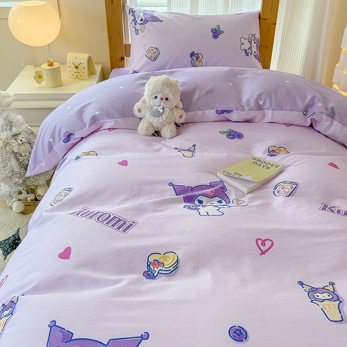 91家纺网 家纺一手货源 找家纺 玉元坊 2025新款三丽鸥全棉纯棉学生款学生宿舍上下铺三件套 甜甜库洛米