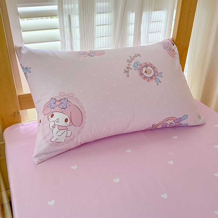 91家纺网 家纺一手货源 找家纺 玉元坊 2025新款三丽鸥全棉纯棉学生款学生宿舍上下铺三件套 小兔美乐蒂