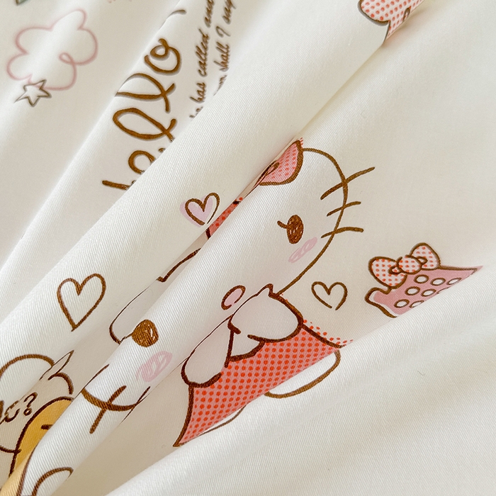 91家纺网 家纺一手货源 找家纺 玉元坊 2025新款三丽鸥全棉纯棉学生款学生宿舍上下铺三件套 甜心kt