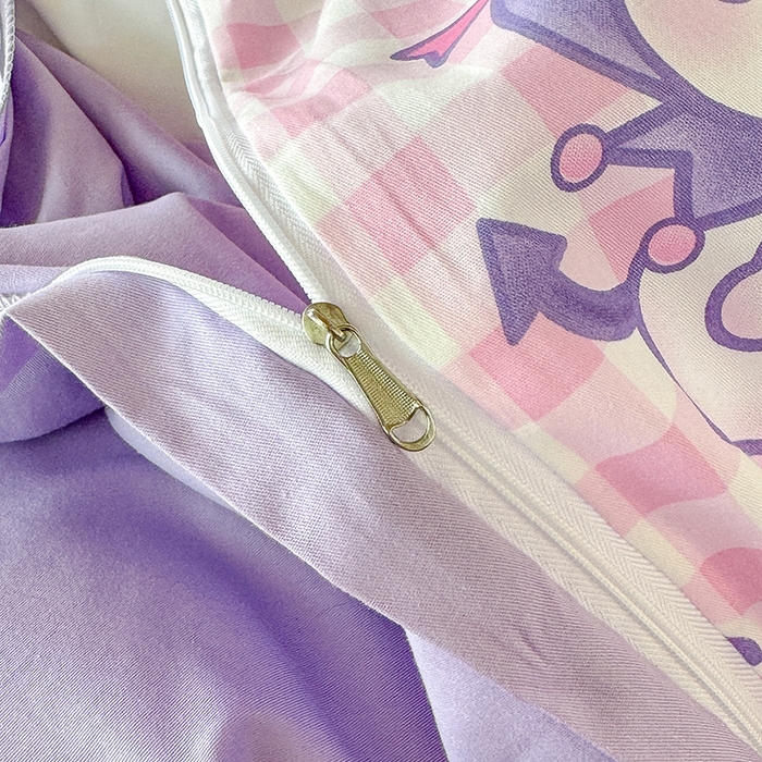 91家纺网 家纺一手货源 找家纺 玉元坊 2025新款三丽鸥全棉纯棉学生款学生宿舍上下铺三件套 库洛米之心