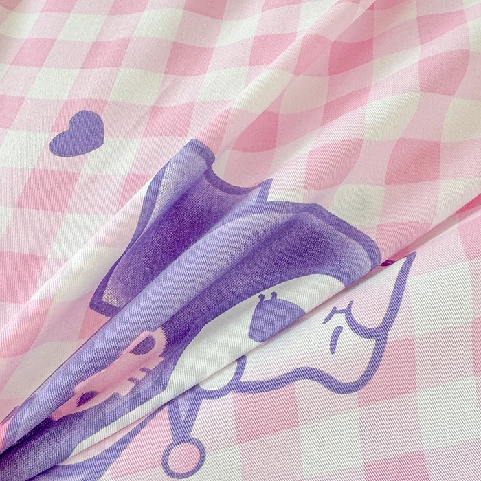 91家纺网 家纺一手货源 找家纺 玉元坊 2025新款三丽鸥全棉纯棉学生款学生宿舍上下铺三件套 库洛米之心